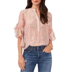 Vince Camuto Flutter Sleeves Top